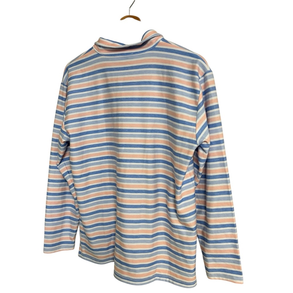T by Talbots multicolor stripe 1/2 zip up weekend pullover sweater top size LP - Picture 9 of 12